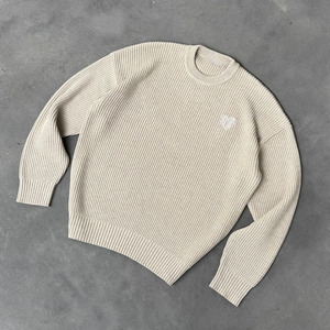 เสื้อสเวตเตอร์ถักลายริบสีฟ้าอ่อนทรงหลวมคอกลมแขนยาวเสื้อสเวตเตอร์ผู้หญิงสำหรับฤดูใบไม้ร่วงฤดูหนาวสวมใส่ในมหาวิทยาลัย - Product Image 3