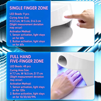 Nouvelle Arrivée 2026 Lampe UV LED 2-en-1 pour Ongles, Double Zone de Polymérisation pour Doigt Unique et Main Entière, Idéale pour Vernis Gel, Utilisation en Salon et à Domicile