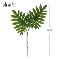 Oh Arts grosir Real Touch tanaman phildendron Monstera ornamen daun Monstera buatan untuk dekorasi pernikahan