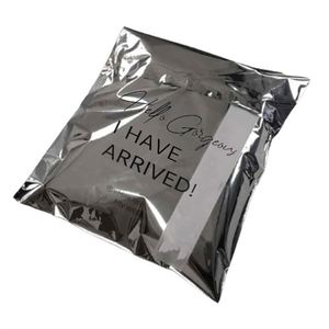 Custom LOGO Printed <b>Silver</b> Mailing <b>Bags</b> Metallic Envelopes Postal Satchels Mailer for Clothing Packaging - Product Image 3