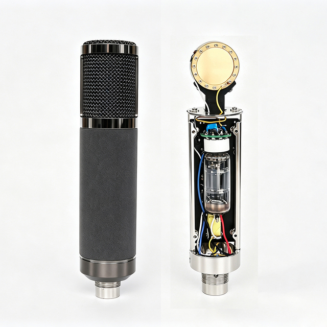 MAI AO 800 Vacuum Tube Condenser Microphone 34mm Gold Large Diaphragm Cardioid 48V Phantom Power Studio Recording Live Singing