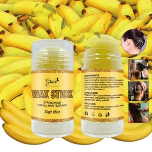 Etiqueta privada No graso Acabado del cabello Slick Sin descamación Sin residuos Fijación fuerte Tamaño de viaje Fruta Perfumada Banana Hair Wax Stick - Product Image 1