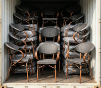 Ensemble de table et chaises de bistrot modernes en aluminium français empilables pour patio extérieur, jardin, café, restaurant