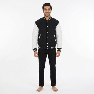 Veste varsity en toile pour homme, respirante, à séchage rapide, coupe-vent, décontractée et streetwear avec broderie, prix de gros - Product Image 1