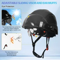 Casque de sécurité ZUJA epi ANSI/EN 397, chapeau de secours ABS, rigide et réglable avec visière, Construction à 6 points