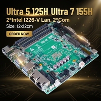 Carte mère industrielle 12*12cm, 2 LAN, 2*COM, Intel Core Ultra 5 125H, Ultra 7 155H, 2*DDR5, NVME, EDGE AI PC, X86, Nano ITX