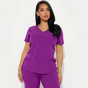 Best Quality Custom Logo Short Sleeve <b>Scrubs</b> Suits Uniforms <b>Jogger</b> Pants Medical Women's Nursing <b>Scrubs</b> Sets Canvas - Product Image 3
