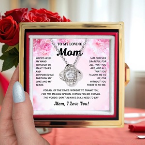 Eternal Heart Zircon Hollow Pendant Necklace with Gift Box &Message Card to My Mom - Product Image 6
