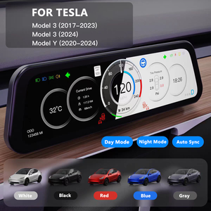 Tableau de bord numérique pour Tesla Model 3 Y, écran Apple CarPlay <span class=keywords><strong>Android</strong></span> <span class=keywords><strong>Auto</strong></span>, écran IPS 9,66 pouces, affichage automatique HUD, vitesse et puissance - Product Image 3