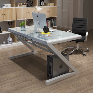 Table d'angle en verre lisse de haute qualité en gros <span class=keywords><strong>mesa</strong></span> gamer table d'ordinateur de jeu en forme de Z bureau de jeu <span class=keywords><strong>pc</strong></span> - Product Image 3