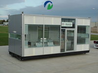 Kiosque en panneaux métalliques isolés mobiles MCG, ventilation, verrouillage, abri extérieur tout temps pour la vente de matériaux de construction, garantie de 5 ans