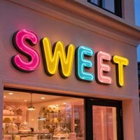Lettres en acrylique 3D LED personnalisées style gelée, logo brillant et coloré pour enseigne de magasin, café, boutique, image de marque commerciale, OEM