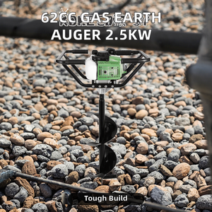 ヘビーデューティガソリン2ストロークDIYアースオーガー<span class=keywords><strong>62CC</strong></span> 2.5KW樹木植栽掘削機グラウンドドリル100-300mm - Product Image 2