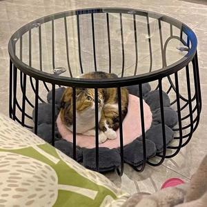 ETERNIPAWS Dual-Use Umweltfreundlicher Metall-Teetisch im neuen chinesischen Stil, schlichtes Eisenkunst-Design, solides, handwaschbares kleines Hundebett für alle - Product Image 4