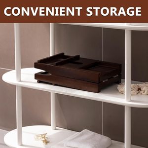 Teak Bathtub <b>Shelf</b> Rectangular Folding Bath Rack With Drainage For Bathroom Storage - Product Image 4