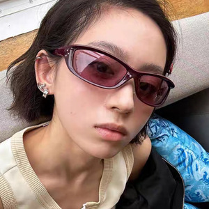 Lunettes de soleil de cyclisme Y2K tendance 2026 personnalisables avec logo, protection UV400, lunettes de sport irrégulières pour femmes et hommes - Product Image 3