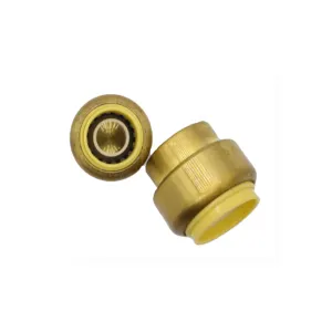 Green Valves Hight Quality 1/2 Inch Lead Free Push to Connect Plug Push Fit Stop End Plumbing Fittings with Disconnect Clip