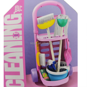 Lucky Toys Kit de nettoyage en gros, ensemble de jeu d'imitation, <span class=keywords><strong>balai</strong></span>, serpillière, seau à fumier, brosse, pulvérisateur, <span class=keywords><strong>chariot</strong></span> de nettoyage - Product Image 4