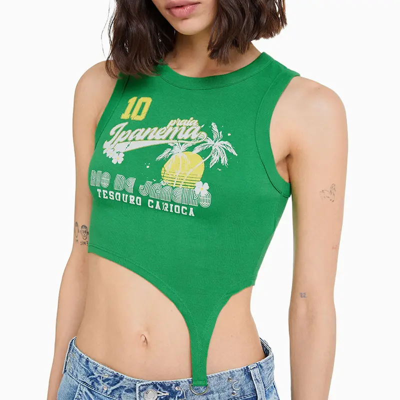 Hoge Kwaliteit Dames Korte Mouwen Casual Zomer T-Shirt Mode Custom Print Asymmetrisch Ontwerp Met D Ring Logo Hot Sale
