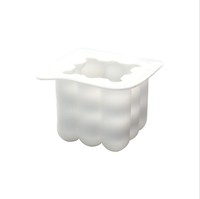 3D Würfel Benutzerdefinierte Handgefertigte DIY Silikon Gummi Wachs Kerzenformen Wiederverwendbar Umweltfreundlich Weiß Multifunktional ES 1 Stück Einfache Kuchenwerkzeuge