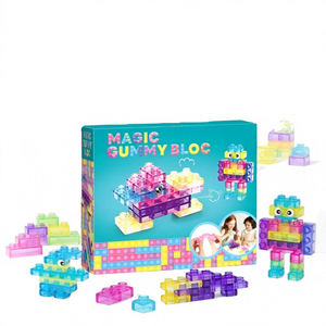 Best Selling Jelly <b>Building</b> Blocks Kids Educational Assembly Toys Soft Rubber Blocks Rainbow Insertable Squeeze Puzzle for Kids - Product Image 6