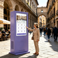 Pantalla Digital LCD para Exteriores de 65 Pulgadas, Kiosco de Doble Cara con Soporte de Pie, Cámara, RFID, NFC, Sistema Operativo Android/Windows para Parques y Calles