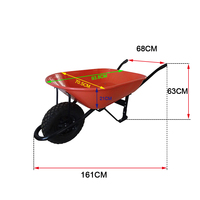 Brouette de chantier robuste 100L avec capacité de charge de 180 kg et roue pneumatique de 4.00-8 pouces