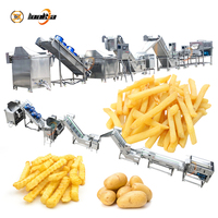 Industriële 100-300kg/uur semi-automatische productielijn voor frites, fabriekslevering, frituurmachine