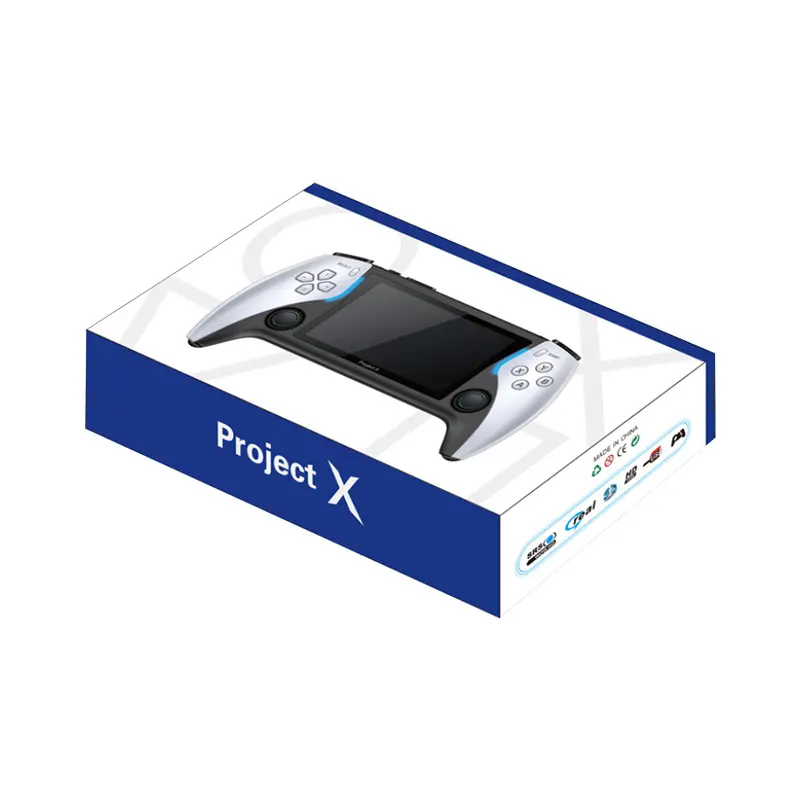 Consola de jogos portátil Project X 4.3 Polegadas com tela grande colorida e videogames 3D Double Rocker Player