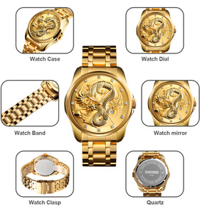 Montre <span class=keywords><strong>SKMEI</strong></span> <span class=keywords><strong>9193</strong></span>, nouveau cadran gaufré, luxueuse et raffinée, pour homme d'affaires, étanche 3ATM, montre à quartz en acier inoxydable multicolore - Product Image 2