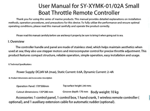 Controllore Remoto dell'Acceleratore SY-XYMK-01/02A DC24V IP65 per Piccole Imbarcazioni - Accessori con Garanzia di 1 Anno - Product Image 4