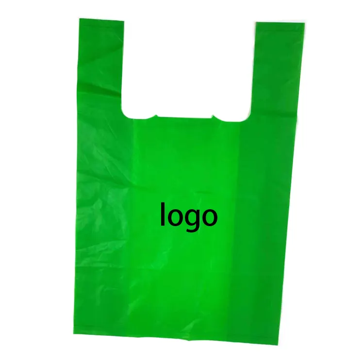 Customized Logo Eco-friendly Singlet Carrier Food Grade Supermarket Shopping Plastic Tank Bag Business
