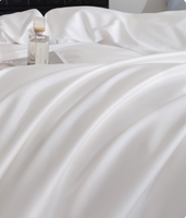 Vente en gros de linge de lit 4 pièces en coton à longues fibres de style hôtelier, couleur unie, années 60, rayures brodées, disponible en drap plat/drap-housse
