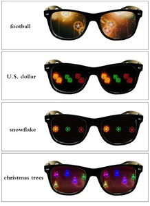 Lunettes de diffraction créatives en carton 3D pour feux d'artifice Imprimez votre design Effet lentille personnalisé Coeur d'amour/Arbre de charité/Flocon de neige - Product Image 6