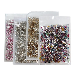 Vente en gros usine – Breloques pour ongles 3D à fond plat, couleur champagne, effet bling-bling, assortiment de diamants 1440 - Product Image 6
