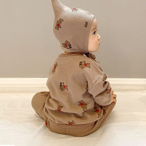 Romper Bayi Rajut Motif Kartun Jacquard Langsung dari Pabrik, Pakaian Rumah Anak, Pakaian Sehari-hari, Set Pakaian Bayi Waffle - Product Image 2