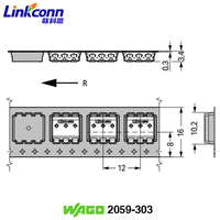Conector de Terminal para PCB SMT, Bloques de Terminales de Montaje Superficial, Soldadura de Terminales de 3 mm, 2059-303, Conector Wagos Eléctrico