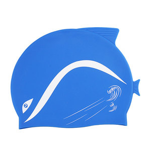Bonnet de bain en silicone pour enfant JW-1281, motif dauphin, imperméable, protection des cheveux, pour étudiants, vente directe d'usine - Product Image 1