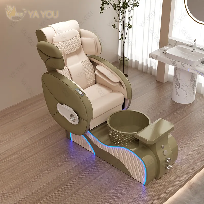 Yayou Luxe Ontwerp Elektrische Massage Automatische Watercirculatie Pedicure Stoel Omgekeerde Rug Volledige Massage Voor Nagelwinkel