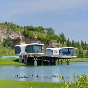 <span class=keywords><strong>Casa</strong></span> Cápsula Espacial de Vidrio Móvil de Fácil Instalación, Hotel Modular de Lujo, <span class=keywords><strong>Casa</strong></span> Cápsula Prefabricada Moderna de 2 o 3 Dormitorios - Product Image 2