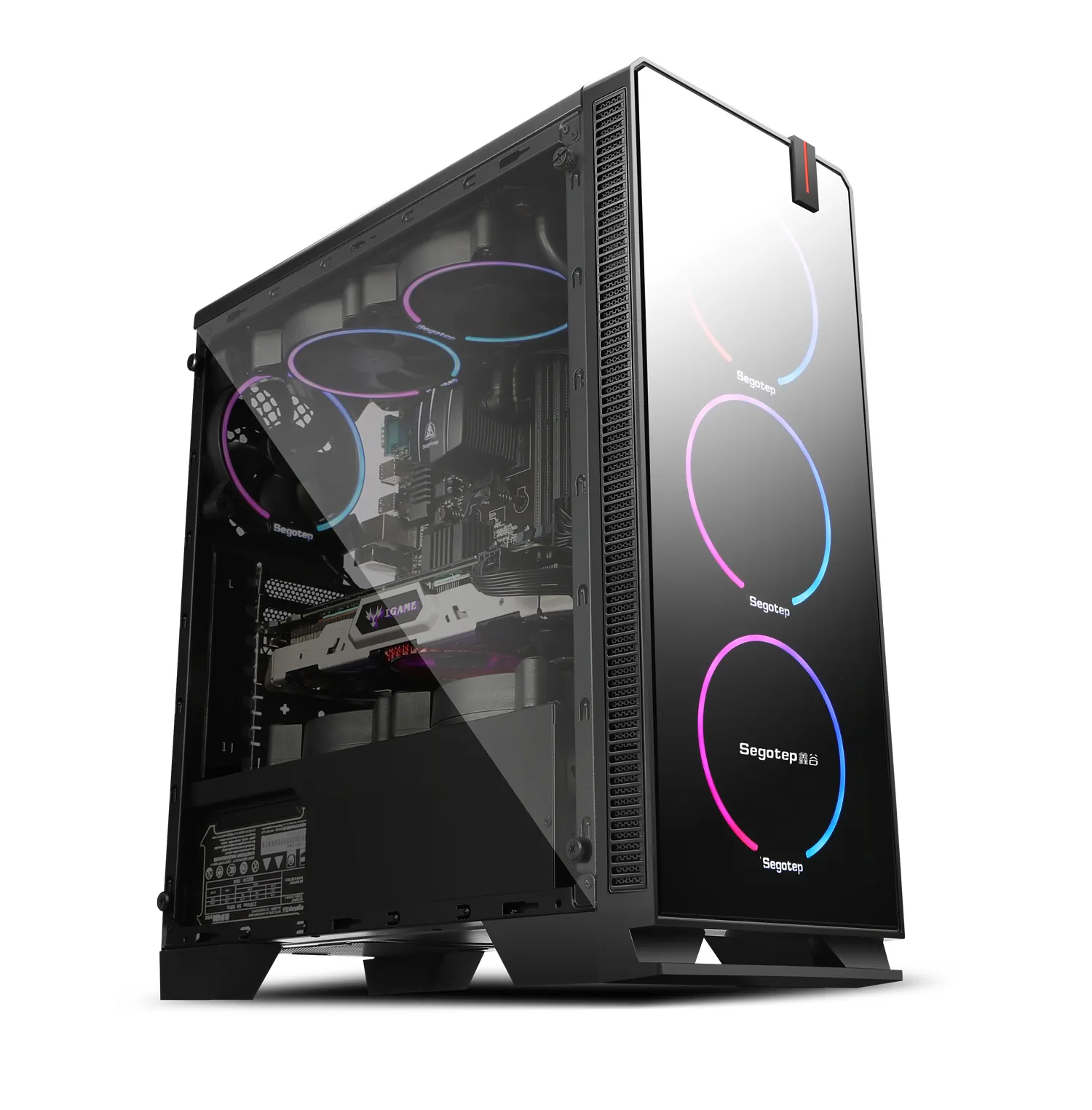 ร้อนขายการออกแบบใหม่ขายร้อน98พันกระจกนิรภัยแผงด้านข้าง RGB แสงเล่นเกมคอมพิวเตอร์ที่กำหนดเองแชสซี