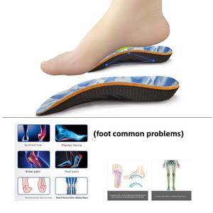 Semelles orthopédiques unisexe en EVA pour pieds plats, jambes en X/O, demi-semelles correctrices pour voûtes plantaires tombantes - Product Image 3
