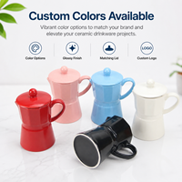Cafetière Moka en céramique créative, forme octogonale, pour cuisinière, couleur personnalisée, OEM ODM, vente en gros