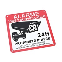 Señal de Advertencia Impermeable Personalizable y Duradera, Propiedad Privada, Videovigilancia 24H, Placa Metálica para Exteriores