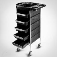 Chariot de Salon à Roulettes Personnalisable pour Coiffeur et Spa avec Plan de Travail et Rangement Intégré