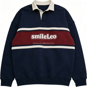 Logo personalizzato Streetwear <span class=keywords><strong>felpa</strong></span> da <span class=keywords><strong>uomo</strong></span> 1/4 con colletto a <span class=keywords><strong>Polo</strong></span> Color Block oversize <span class=keywords><strong>felpa</strong></span> da <span class=keywords><strong>uomo</strong></span> - Product Image 1