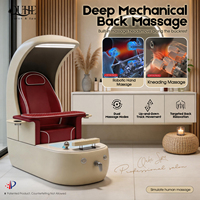 Chaise de pédicure de luxe inclinable à dossier haut avec massage pour salon de beauté - Offre spéciale