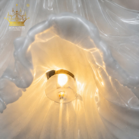 Lustre en céramique artisanal de luxe, luminaire suspendu moderne en porcelaine blanche pour villa, escalier, hall d'hôtel