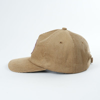 Chapeaux 5 panneaux personnalisés de haute qualité avec logo en velours côtelé non structurés Chapeaux Snapback