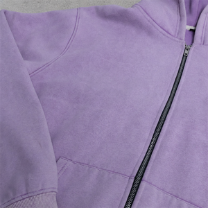 Sudadera con capucha personalizada de 480GSM con doble cremallera, negra, estilo vintage, desgastada, streetwear, lavado ácido, fabricante de sudaderas con capucha lisas - Product Image 3